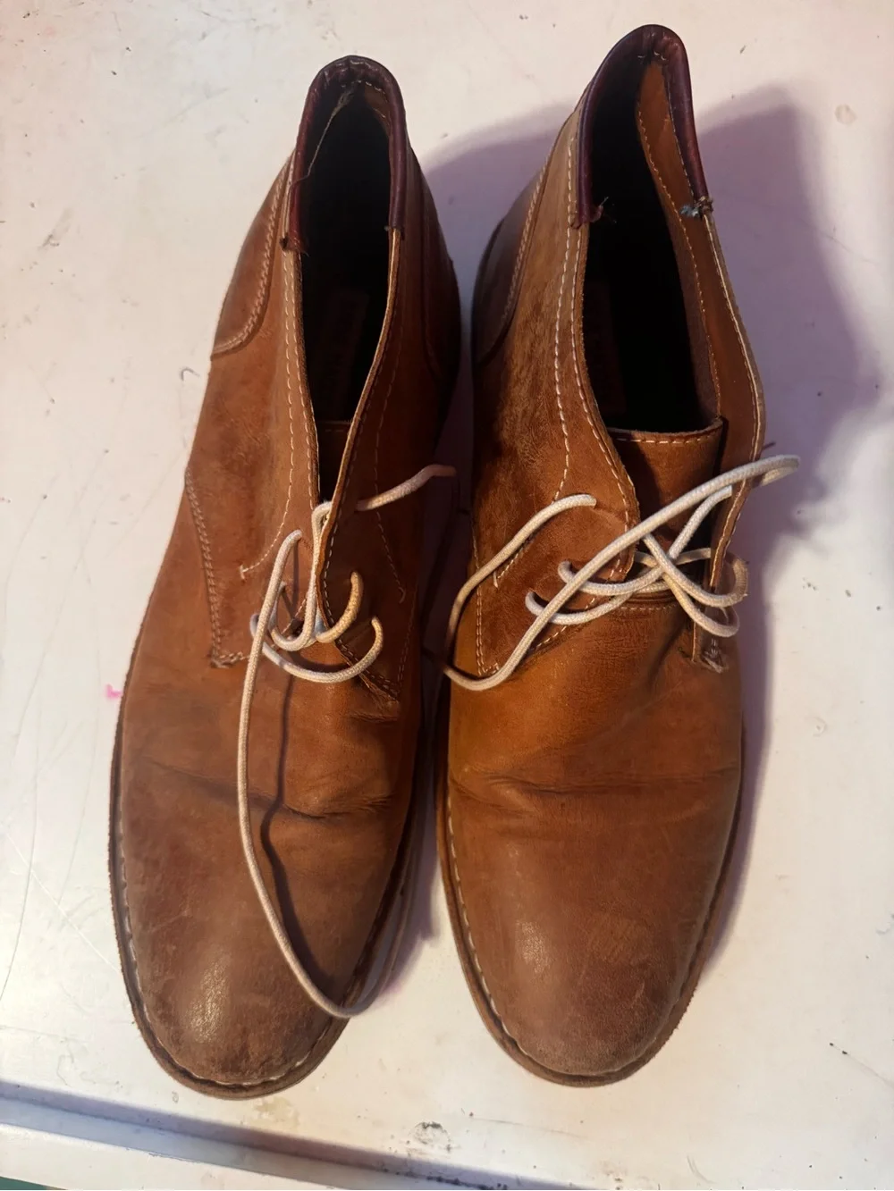 Steve Madden Hestonn Men's Tan Leather Derby Shoes Size 12